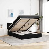  Ottoman krevet s madracem i LED diodama crni 140x200 cm baršun | shoptok.hr