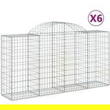  Lučne gabionske košare 6 kom 200x50x100/120cm pocinčano željezo | shoptok.hr
