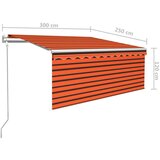  Automatska tenda roleta i senzor LED 3 x 2 5 m narančasto-smeđa | shoptok.hr