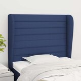  Vzglavje z ušesi modro 83x23x118/128 cm blago, (20953309) Cene