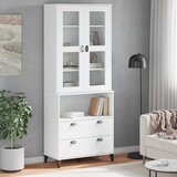  Visoka komoda VIKEN bijela 80 x 40 x 200 cm od masivne borovine | Shoptok.si