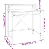  Radni stol boja hrasta 80x50x90 cm konstruirano drvo i željezo | shoptok.hr