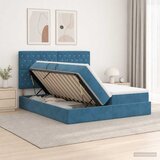  Krevet s od storage s pohranom Tamno plava 200 x 200 cm Baršun | shoptok.hr
