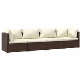 Maison Chic Seti vrtnega pohištva - Vrtna garnitura - Vrtni pohištvo set z blazinami 4-delna poli ratan rjava, (21798693) | Shoptok.si