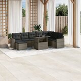 Maison Chic Seti vrtnega pohištva - Vrtna garnitura - Vrtni pohištvo set 9-delna z blazinami siv poli ratan, (21805050) | Shoptok.si