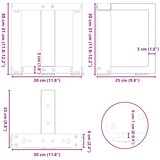  Noge za klub stolić T-oblika 2 kom Crne 30x25x(30-31) cm Čelik | shoptok.hr