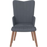  Stol za sproščanje s stolčkom temno siv žamet, (20957184) | Shoptok.si