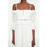 Trendyol Ženska haljina Frill Detaljna bijela | krema | ePonuda.com
