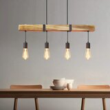 Nettlife Viseča svetilka 4 žarnice E27 Diam.80cm retro z lesenim tramom Vintage za jedilnico kuhinjo max.25W, (22122973) | Shoptok.si