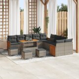  Set od 14 komada za vrt s jastučićima sivi poli ratan acacia | shoptok.hr