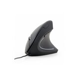 Gembird ergonomic optical mouse 1200-3200 dpi, 6 buttons, usb, black, cable 1.35m cene