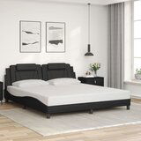 Maison Chic Posteljni okvir - Dvoposteljna postelja - Zakonska postelja z vzglavjem črn 180x200 cm umetno usnje-J5832, (21759082) | Shoptok.si
