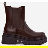 Boto Insulated ankle boots with zipper chocolate Niviane | Shoptok.si