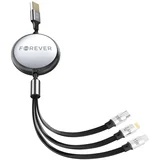 3u1 kabal (USB-Lightning)+(2x usb-c) 1,2m 100W crni