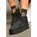 Fox Shoes R612033402 Black Suede Women's Boots with a Pile Interior, Thick Sole Ankle Boots for Women | shoptok.hr