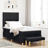 vidaXL Krevet s podnicom i madracem crni 100x200 cm tkanina Cijene