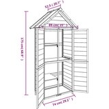 Vrtno spremište za alat boja kave 89x52,5x175 cm od borovine | shoptok.hr