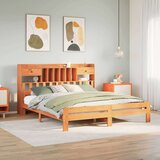  Knjižna postelja brez vzmetnice vošč. rjava 180x200 cm borovina, (21611756) | Shoptok.si
