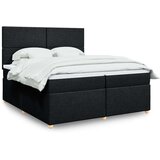 vidaXL Krevet s oprugama i madracem crni 200x200 cm od tkanine | shoptok.hr