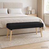  Klupa s utorima Crna 110 x 40 x 46 cm Tkanina | shoptok.hr