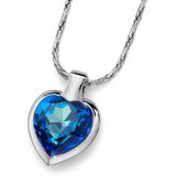 Oliver Weber Ženski Heart Bermuda Blue Lančić sa swarovski plavim kristalnim priveskom Cene