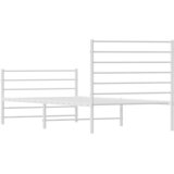 Metalni okvir kreveta uzglavlje i podnožje bijeli 107x203 cm | Eponuda.com