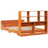 vidaXL Posteljni okvir brez vzmetnice voščeno rjav 120x200 cm borovina | Shoptok.si