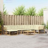  Set vanjskih sofa 8 kom. Bijela i krem Čvrsto drvo akacije | shoptok.hr