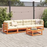  5-dijelni set vrtnih sofa s jastucima voštano smeđi od borovine | shoptok.hr