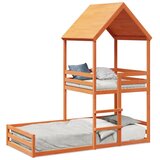  Krevet na kat s krovom voštano smeđi 80x200 cm masivna borovina | shoptok.hr
