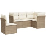  5-dijelni vrtni set sofa s jastucima bež od poliratana | shoptok.hr