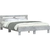 vidaXL Posteljni okvir z vzglavjem betonsko siv 150x200 cm inž. les, (20978771) | Shoptok.si