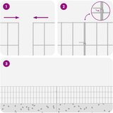  Ograda za vrt s kolčićima 12 pcs 115 x 30 cm Mesh Srebrna | Eponuda.com