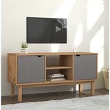 TV ormarić OTTA smeđe-sivi 113,5x43x57 cm od masivne borovine | Eponuda.ba
