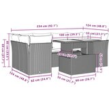 vidaXL 7-dijelni set vrtnih sofa od poliratana s jastucima smeđi | shoptok.hr