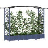  Povišeni krevet s mrežom i krovom Sivi 207 x 40 x 126 cm PP | shoptok.hr