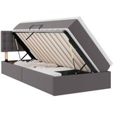 vidaXL postelja s shranjevanjem siva 100 x 200 cm umjetno usnje, (5000100979) | Shoptok.si