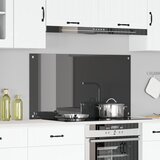 vidaXL Kuhinjski Backsplash Tamna siva Kaljeno staklo 110 x 60 cm | shoptok.hr