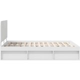  Konstrukcija postelje Bela 150 x 200 cm Masivno borovo les, (5000102987) | Shoptok.si