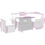  6-dijelni set vrtnih sofa s jastucima crni od poliratana | shoptok.hr