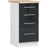 AKORD OLIWIA S40 SZ4 Kabinet + BELA / GRAFITNI GLOSS Vrh, (21713602) Cene