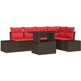 vidaXL Vrtna sedežna garnitura s shranjevanjem 6 pcs Rjava Poly ratan, (5000022384) Cene