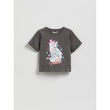 Reserved Božićna majica kratkih rukava s printom - tamnosivo | shoptok.hr