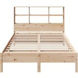 vidaXL Krevet s regalom za knjige bez madraca 150 x 200 cm od borovine | shoptok.hr