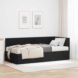  Kutni krevetni okvir s madracem 2 kom. Crna 90 x 190 cm Baršun | Shoptok.si