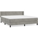 The Living Store Box spring postelja z vzmetnico svetlo siva 180x200 cm žamet - Box Spring Postelja, (21488665) | Shoptok.si