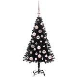 vidaXL Božično drevo med 150 LED z stojalom Črna 120 cm PVC | Shoptok.si