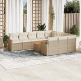 Maison Chic Seti vrtnega pohištva - Vrtna garnitura - Vrtni pohištvo set 11-delna z blazinami bež poli ratan, (21809854) | Shoptok.si