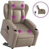 Maison Chic Električni masažni stol - Relax naslanjač s funkcijo vstajanja kapučino um. usnje, (22061707) | Shoptok.si