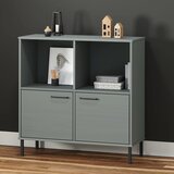 vidaXL Knjižna omara z nogami siva 90x35x90,5 cm trden les OSLO | Shoptok.si